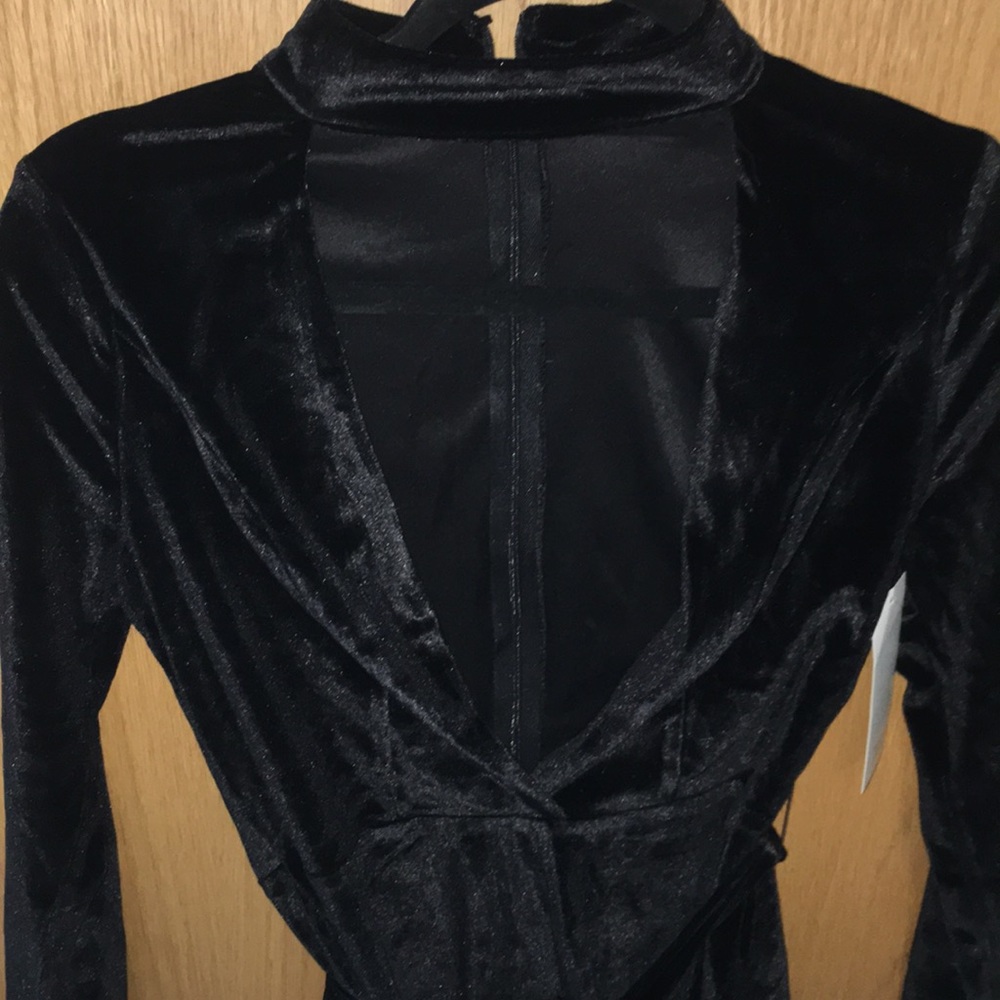 Black velvet romper